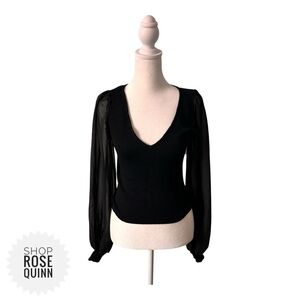 FOREVER 21 | Long Sleeve Sheer Top Size S